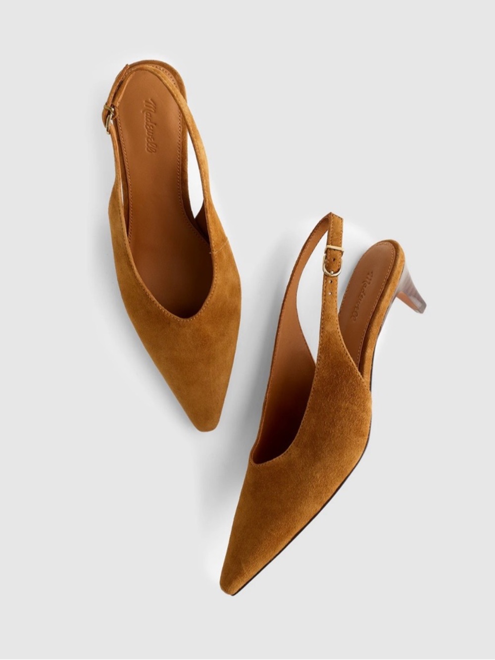 NWOB! MADEWELL Women’s The Emilie Slingback Pump in Russet Suede, Size 6.5